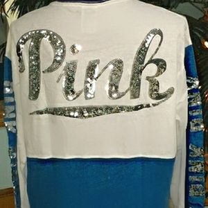 💗 PINK💗 Victoria's Secret BLING Varsity Crew